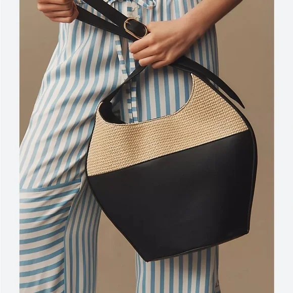 Anthropologie Raffia Mix Bucket Tote - Picture 1 of 4